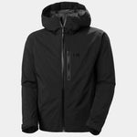 Helly Hansen Swift 3-in-1 Jacket - A black jacket with a zippered chest pocket and two zippered side pockets, featuring a hood and adjustable cuffs.