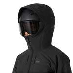 Helly Hansen Women's Edge 3.0 Insulated Jacket - A black insulated jacket with a hood, featuring a zippered front and two zippered pockets on either side.