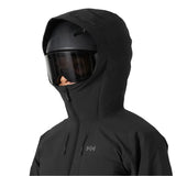 Helly Hansen Women's Edge 3.0 Insulated Jacket - A black insulated jacket with a hood, featuring a zippered front and two zippered pockets on either side.