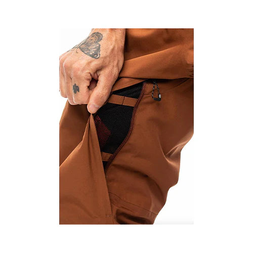 The Quantum Therm Pant by Mons from 2022 is brown with an insulated, zippered pocket on the side.
