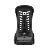 Union Women's Trilogy Classic Snowboard Bindings 2025 - A black snowboard binding with a white logo on top and a textured footbed.