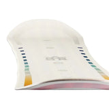 Arbor Women's Mantra Rocker Snowboard 2024 - White snowboard with a distinctive rockered shape and subtle black logo on top.