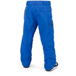 Volcom L GORE-TEX Shell Pant 2024 - A pair of blue snow pants with a black logo on the left leg.