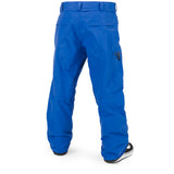 Volcom L GORE-TEX Shell Pant 2024 - A pair of blue snow pants with a black logo on the left leg.