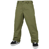 Volcom 5 Pocket Shell Pants 2024 - Olive green pants with two front pockets and one back pocket, featuring a belt loop at the waist.