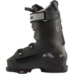 Lange Women's 85 MV Ski Boot 2025 - Black ski boot with white logo on top strap and silver buckles.