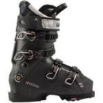 Lange Women's 85 MV Ski Boot 2025 - Black ski boot with silver buckles and straps.