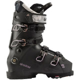 Lange Women's 85 MV Ski Boot 2025 - Black ski boot with silver buckles and straps.