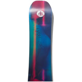 Burton Family Tree High Fidelity Snowboard 2025 - A snowboard with a blue and pink abstract design, featuring a white logo at the top.