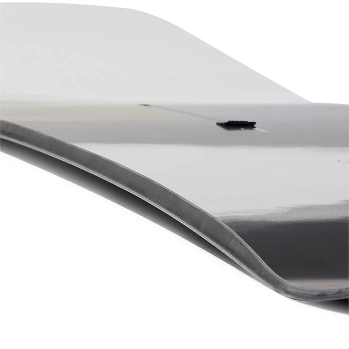 Burton Family Tree High Fidelity Snowboard 2025 - A snowboard with a black and white graphic design on its top surface.