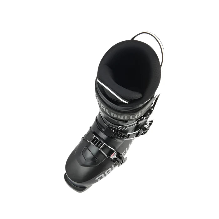 Dalbello Cabrio MV 100 IF Ski Boots 2026 - Black ski boots with white lettering and silver buckles.