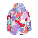 Obermeyer Junior's Ashor Insulated Jacket 2025 - A light blue jacket with a floral pattern of pink, purple, and orange flowers.