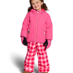 Girls' pink insulated jacket with full front zipper and hood
