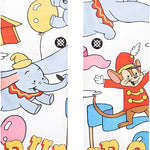 Stance Disney 100 Dumbo By Travis Millard Crew Sock - A pair of crew socks featuring an illustration of Dumbo flying with a circus tent in the background.