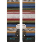 Stance Lightweight Wool Hiking Socks 2024 - A pair of hiking socks with a brown and green striped pattern, featuring a tan logo on the top.