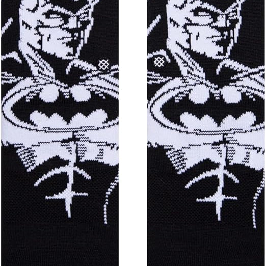 THE BATMAN KIDS CREW SOCK 2022 - A pair of black crew socks with a white Batman logo on the top.