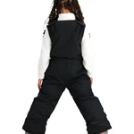 Obermeyer Junior's Outer Limits Insulated Bib 2025 - A black insulated bib with a white logo on the left leg and a zipper closure at the top.