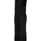 Obermeyer Junior's Outer Limits Insulated Bib 2025 - Black insulated bib with a zipper down the front and two side pockets.