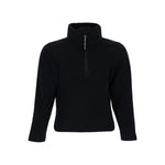 Obermeyer Junior's Ultra Gear Zip Top 2025 - A black zip-up fleece top with a high collar and zipper running down the front.