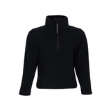 Obermeyer Junior's Ultra Gear Zip Top 2025 - A black zip-up fleece top with a high collar and zipper running down the front.
