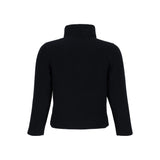 Obermeyer Junior's Ultra Gear Zip Top 2025 - A black zip-up fleece top with a high collar and zipper at the front, featuring a small logo on the left chest.