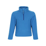 Obermeyer Junior's Ultra Gear Zip Top 2025 - A royal blue zip-up fleece top with a high collar and zipper that runs from the neck to just below the chest.