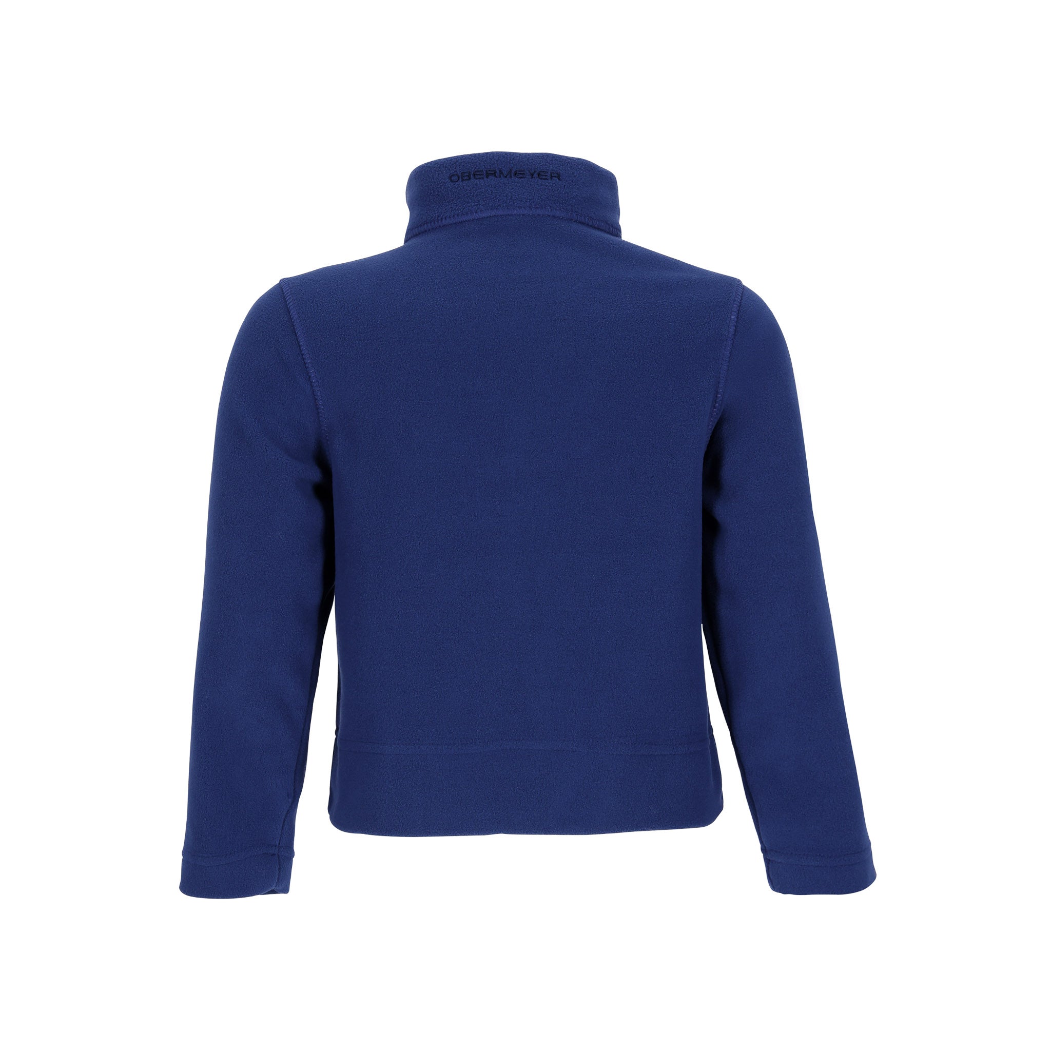 Obermeyer Junior's Ultra Gear Zip Top 2025 - A navy blue zip-up fleece top with a high collar and two zippered pockets on the front.