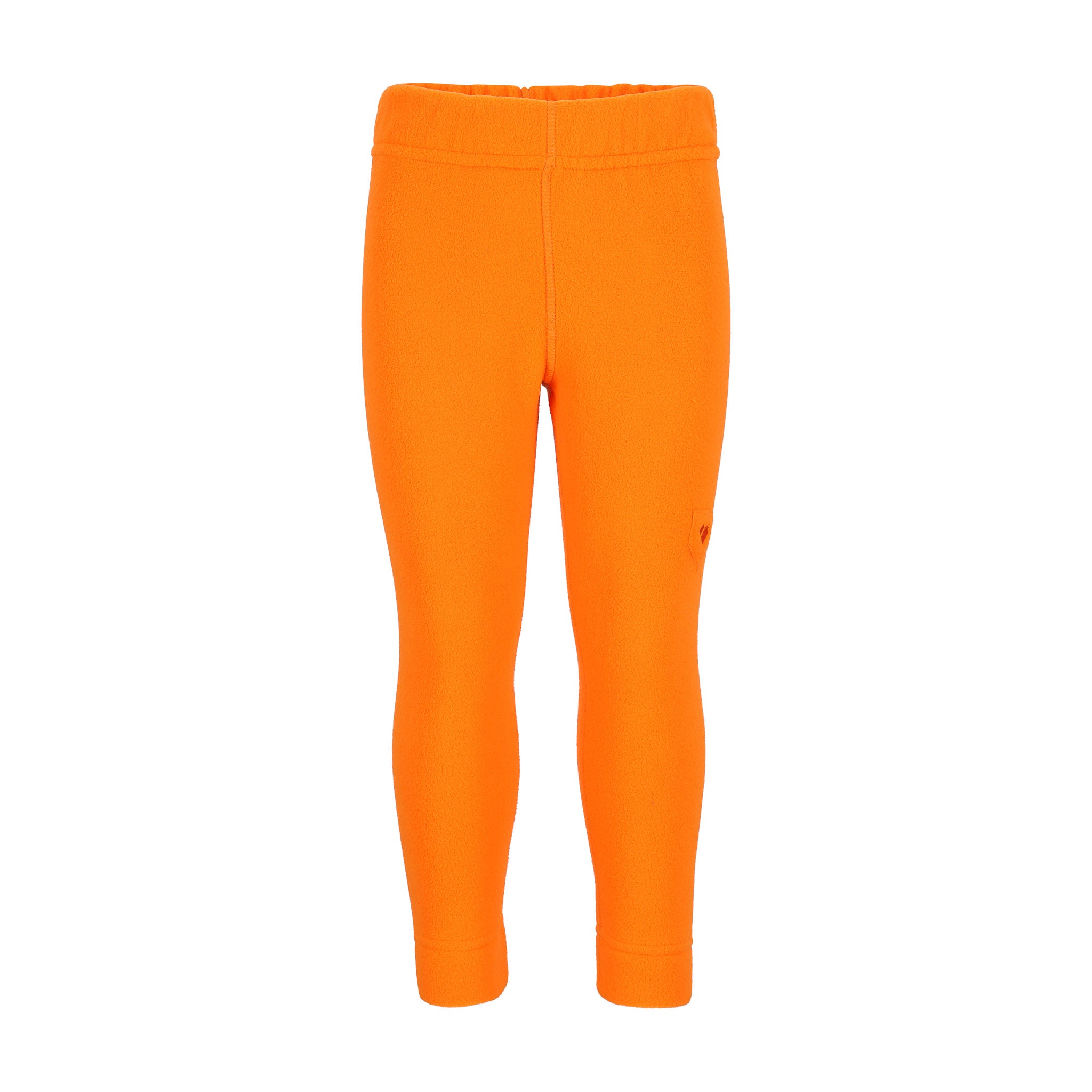 Obermeyer Junior's Ultra Gear Pant 2025 - A pair of bright orange ski pants with a subtle pattern and zippered pockets.