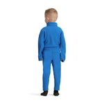 Obermeyer Junior's Ultra Gear Pant 2025 - A royal blue fleece pant with a white logo on the left leg, worn by a young boy facing away from the camera.