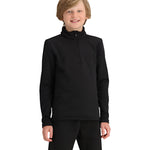 Obermyer Junior's UltraGear Zip Top 2025 - A black zip-up top with a high collar and zipper that runs from the neck to the chest.