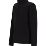 Obermyer Junior's UltraGear Zip Top 2025 - A black zip-up hoodie with a high collar and zipper running down the front, featuring a small white logo on the left chest area.