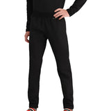 Obermeyer Junior's UltraGear Bottom 2025 - Black snow pants with a white logo on the left thigh and black elastic waistband.