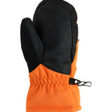 Obermeyer Junior's Gauntlet Mitt 2025 - A pair of black mittens with a textured palm and thumb, featuring a distinctive gauntlet cuff.