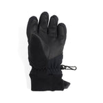 Obermeyer Junior's Thumbs Up Glove 2025 - A black glove with a textured pattern on the palm and fingers, featuring a small logo on the wrist cuff.