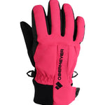 Obermeyer Junior's Thumbs Up Glove 2025 - A pink glove with a black cuff and thumb strap, featuring a logo on the back of the hand.