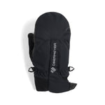 Obermeyer Junior's Thumbs Up Mitten 2025 - A black mitten with a white logo on the cuff and a strap that goes between the thumb and index finger.