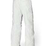 White women’s insulated cargo pants with flap cargo pockets and cuffed hems