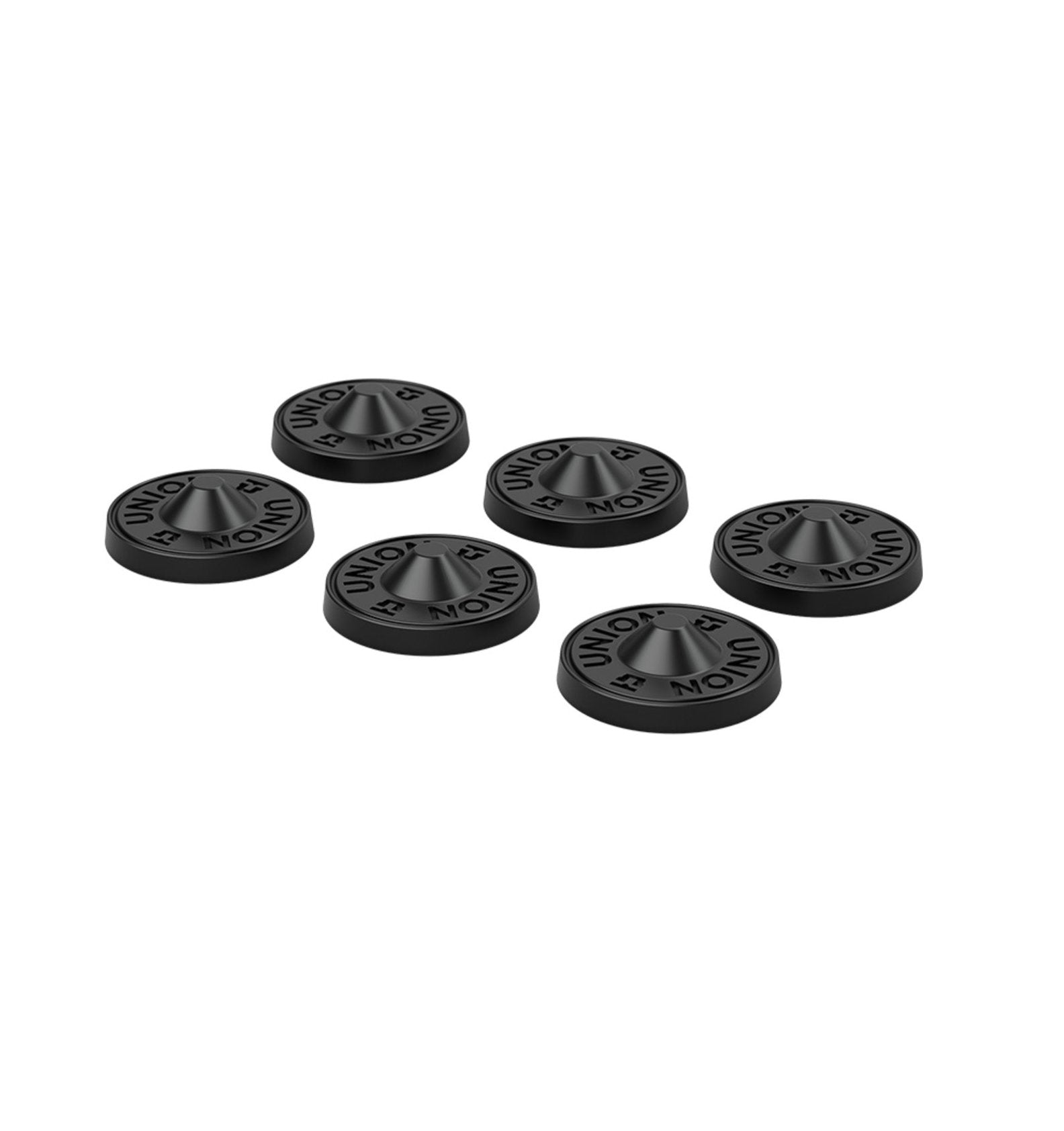 Union Metal Stomp Pad - Black metal stomp pad with a circular base and raised center.