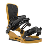 Union STR Snowboard Bindings - 2025 model with black straps and buckles on a light gray background.