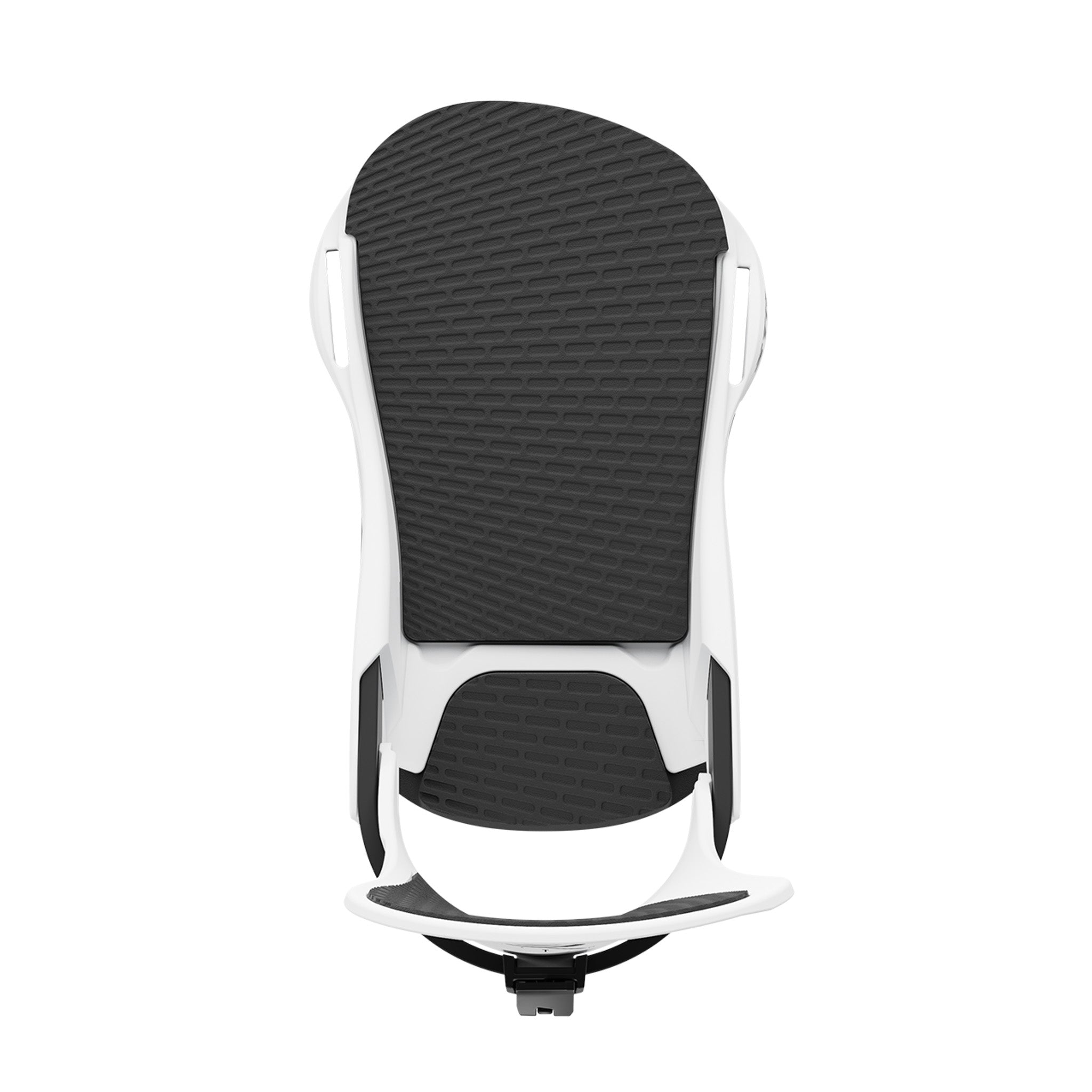 Union STR Snowboard Bindings 2025 - A pair of black bindings with a sleek, modern design and silver buckles.