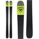 Rossignol Sender 104 Ti Skis 2024 - A pair of black skis with a yellow stripe at the top, featuring a shield logo.