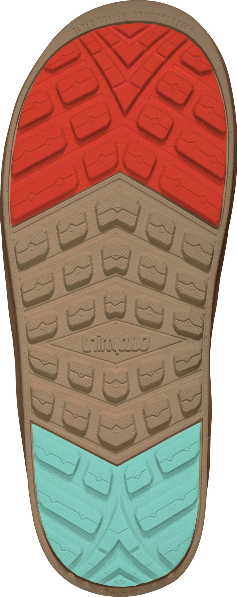 ThirtyTwo Lashed X Fava Snowboard Boot 2025 - A brown snowboard boot with a red insole and a blue logo on the side.