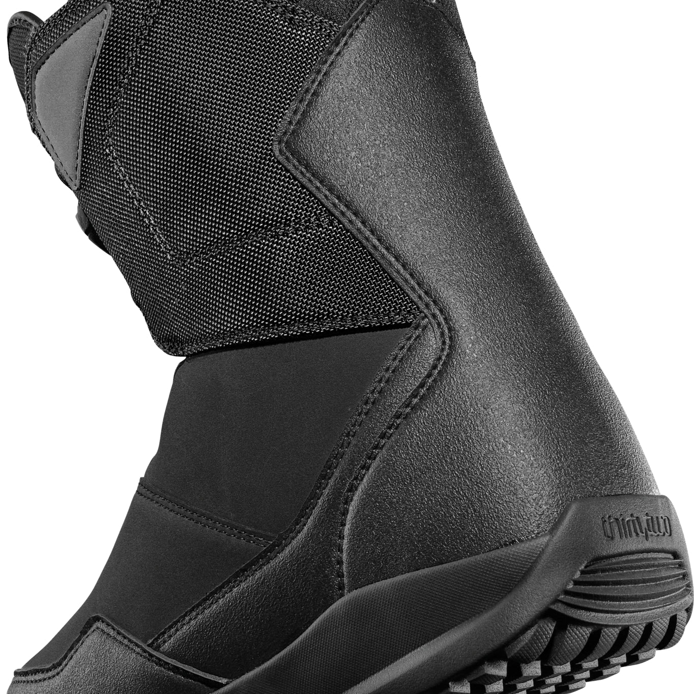 ThirtyTwo Shifty BOA Snowboard Boot 2025 - A black snowboard boot with a textured pattern on the toe and heel, featuring a BOA closure system.