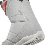 ThirtyTwo Shifty BOA Snowboard Boot 2025 - A gray snowboard boot with a red logo on the side and a black strap at the top.