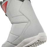 ThirtyTwo Shifty BOA Snowboard Boot 2025 - A gray snowboard boot with a red logo on the side and a black strap at the top.