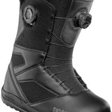 ThirtyTwo STW Double BOA Snowboard Boot 2025 - Black snowboard boots with a textured pattern on the toe and heel, featuring two black BOA dials.