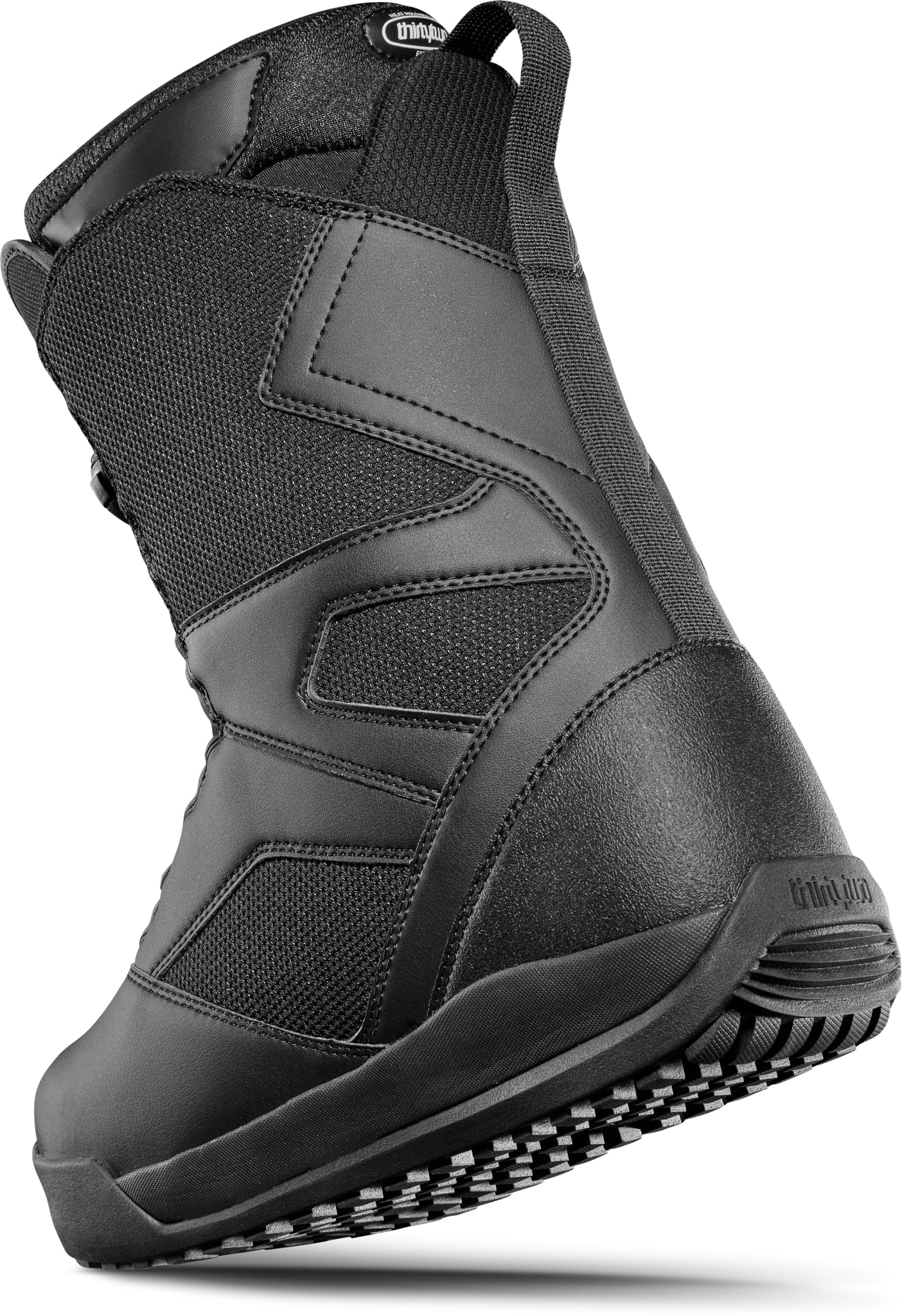 ThirtyTwo STW Double BOA Snowboard Boot 2025 - Black snowboard boots with a textured pattern on the toe and heel areas.