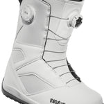 ThirtyTwo STW Double BOA Snowboard Boot 2025 - A white snowboard boot with a black sole and laces, featuring two circular BOA dials on the side.
