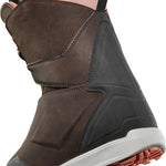 ThirtyTwo Lashed Double BOA Wide Snowboard Boot 2025 - A brown snowboard boot with a pink lining and gray accents, featuring a double BOA closure system.