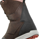 ThirtyTwo Lashed Double BOA Wide Snowboard Boot 2025 - A brown snowboard boot with a pink lining and gray accents, featuring a double BOA closure system.